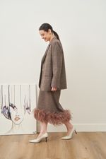 ПИДЖАК В КЛЕТКУ СЕРО-БЕЖЕВЫЙ|ОРАНЖЕВЫЙ