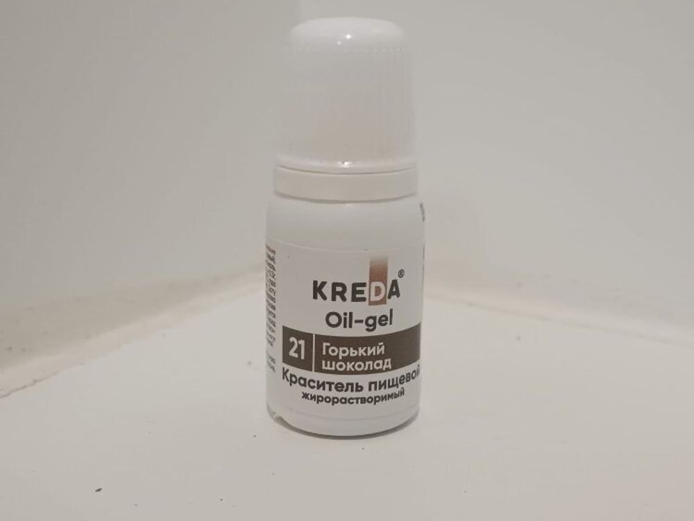 Краситель Oil-gel &quot;KREDA&quot; (жирорастворимый 21 горький шоколад, 10 мл