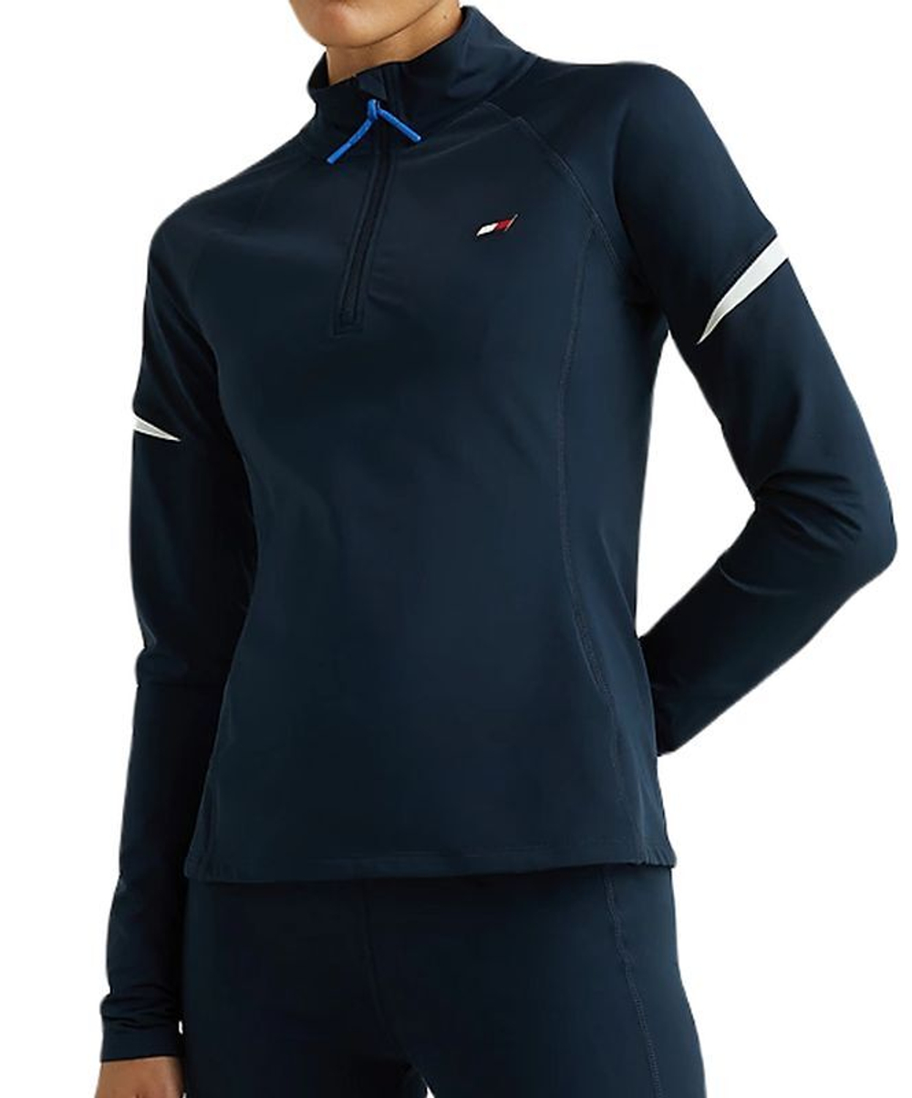 Женская теннисная куртка Tommy Hilfiger Slim Rflective Thermal Jacket Long Sleeve - Turquoise