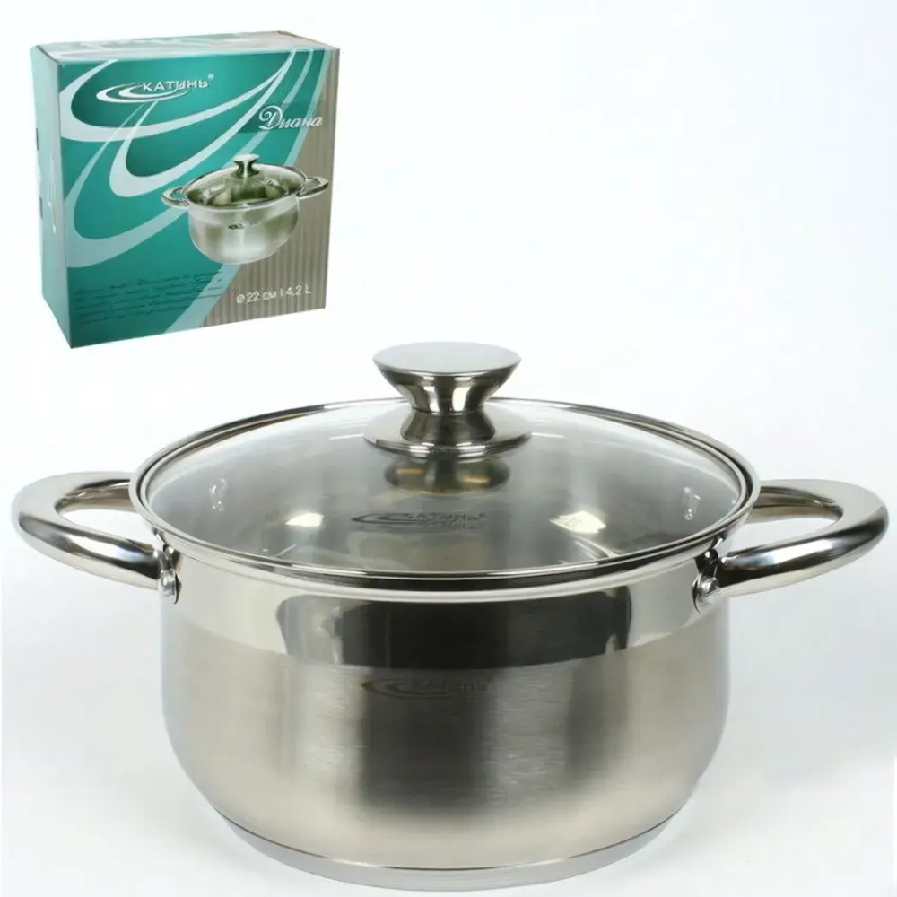 Кастрюля из нержавеющей стали 4,2л «Диана» Катунь