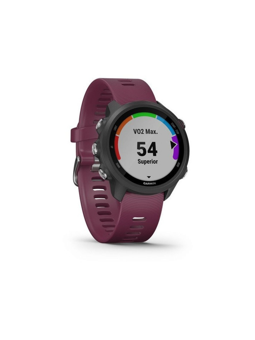 Garmin Forerunner 245 чёрный с вишневым ремешком беговые смарт-часы с GPS (010-02120-11)
