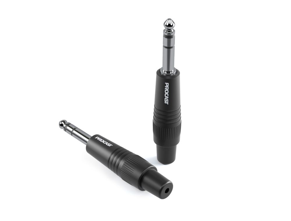 PROCAST cable TRS-6.3/6/M/S Разъем TRS Jack 6,3mm (male), STEREO/BALANCE, черный