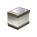 Ведро для мусора (2х16л) выдвижное, пластик кварц серый + сталь нержавеющая