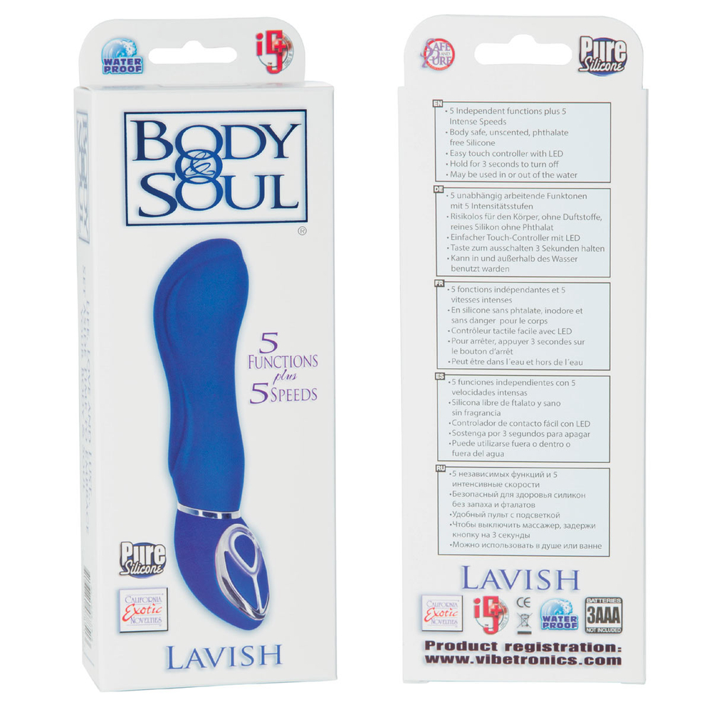 Синий вибратор Body & Soul Lavish Blue