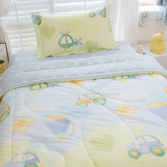 Постельное белье детское на резинке, комплект с одеялом 100% хлопок «Весёлые машинки»