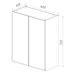 Шкаф Lemark VEON 60 см подвесной, 2-х дверный белый глянец