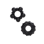 Набор из двух черных эрекционных колец MUSCLE RING (Цвет: черный)