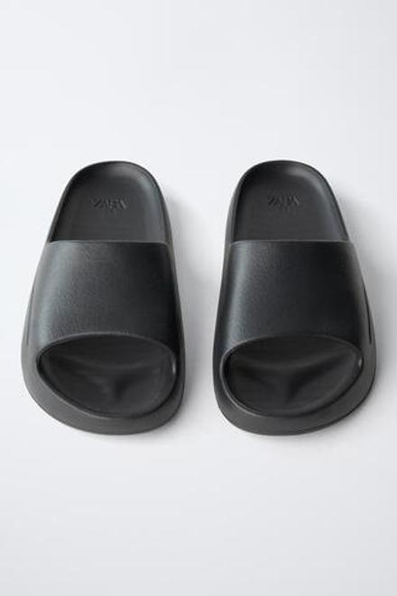 ZARA ТАПОЧКИ ДЛЯ ПЛЯЖА, ЧЕРНЫЙ