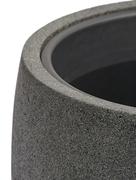 Кашпо TREEZ Effectory - Stone - Чаша classic - Тёмно-серый камень