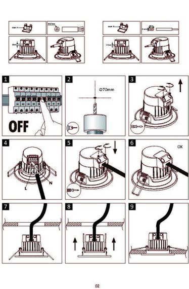 Встраиваемый светодиодный светильник Lucide Inky Led 22971/06/99