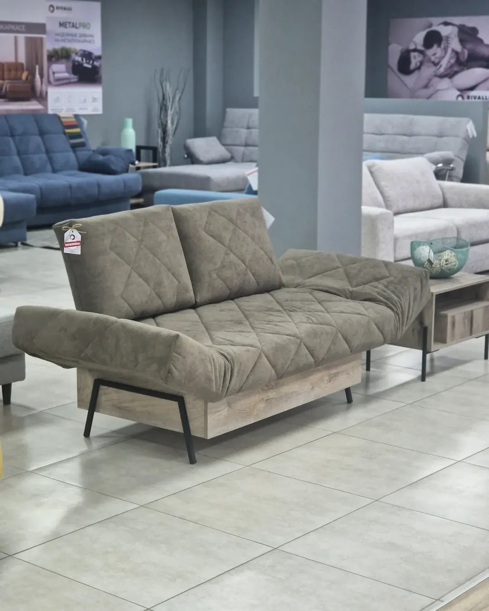 Джуниор кушетка Camel maron, ВариантКроя1, &lt;Р&gt;, ППУ, Дуб Эндгрейн /