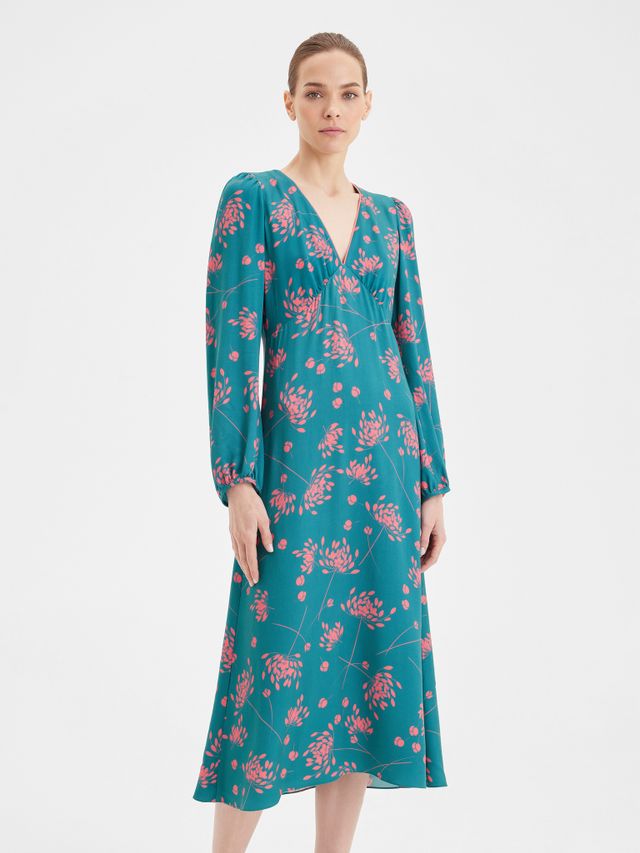 Платье ГРЭЙС зелень и фуксия