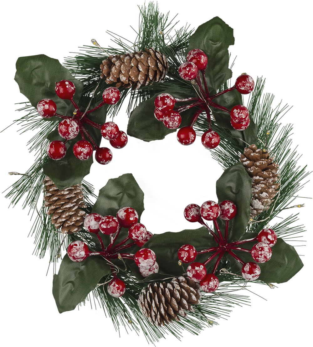 Гирлянда Navigator 95 035 NGF-D041-01 (венок шишки и ягоды WW)