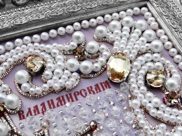 ЖС-1-СШ Набор для вышивания хрустальными камнями Богородица Владимирская (шампань)