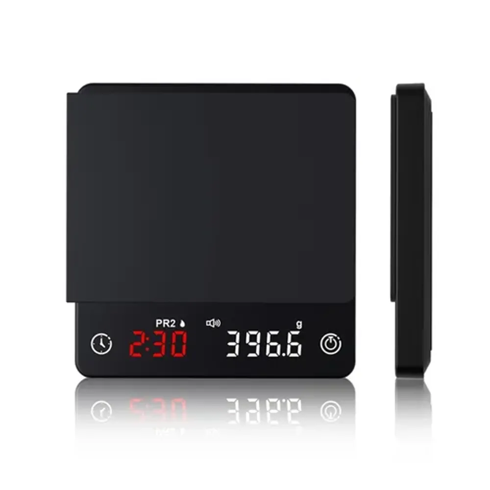 Весы кофейные портативные черные 0,1-2000гр 9,6*10,1 см h2 см USB зарядка P.L. Barbossa