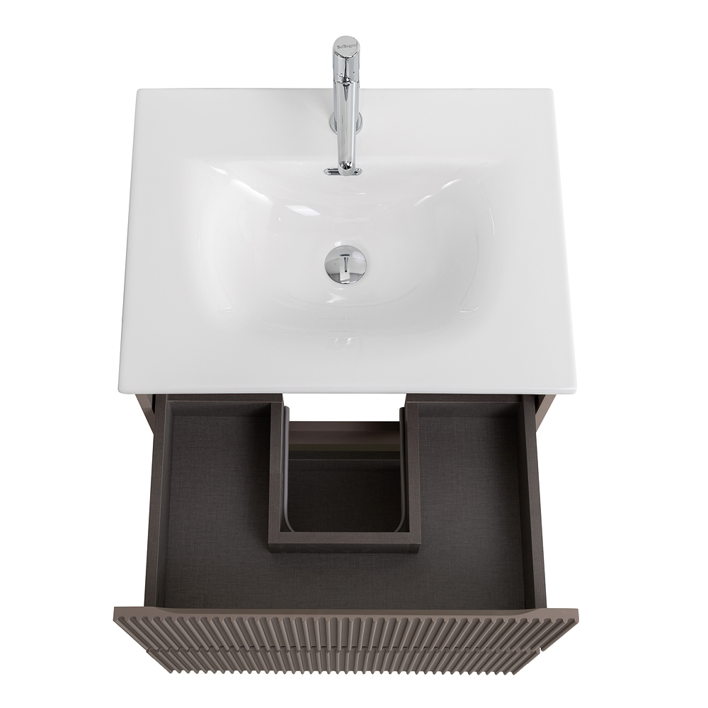 Тумба с раковиной подвесная BelBagno UNO-700-2C-SO-CO Бежевый матовый, раковина белая BB-8099-70