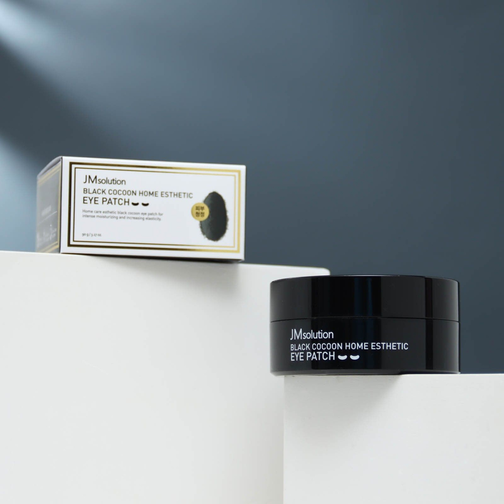 Гидрогелевые патчи с протеинами шёлка JMsolution Black Cocoon Home Esthetic Eye Patch