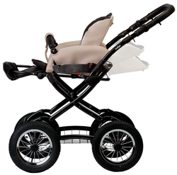 Детская коляска Indigo Barbara Eco Classic 3 в 1 с автокреслом Avionaut Cosmo Be02 св.бежевая кожа