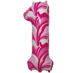 Шар Фольгированный Цифра 1 Мрамор розовый (Розовый)