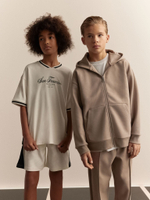 Толстовка на молнии с капюшоном и спортивные брюки в комплекте для мальчика Next AA8-116, Песочный