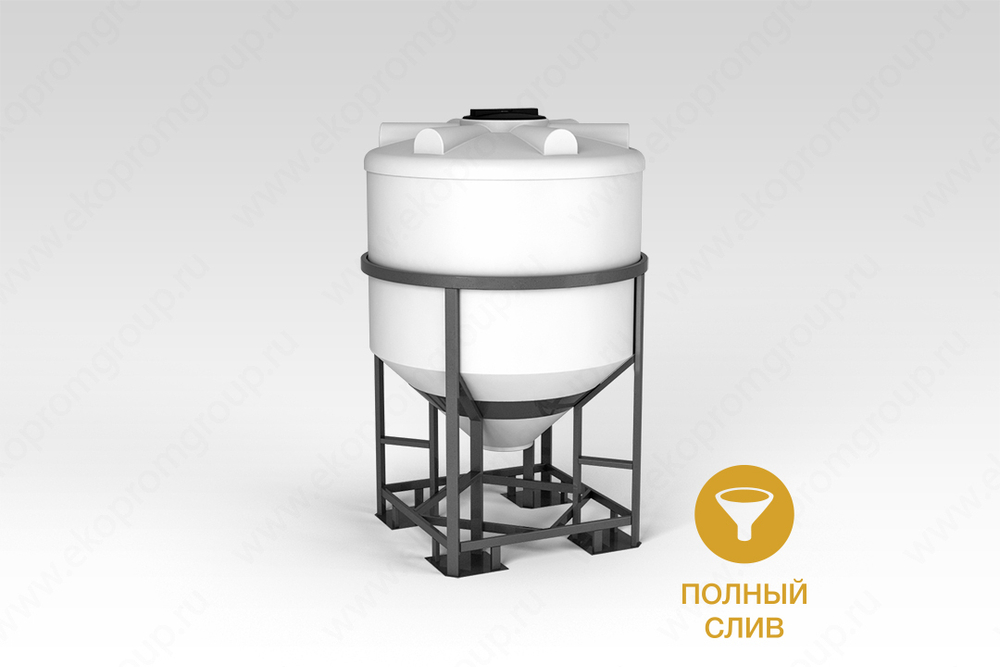 Емкость в обрешетке ЭкоПром ФМ 1000 л. конусная (125x125x188см;белый) - арт.555737