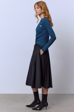 Юбка из премиальной шерсти со складками