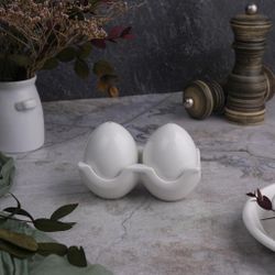 Набор для специй 2 предмета Яйцо на подставке белый фарфор P.L. Proff Cuisine [1]