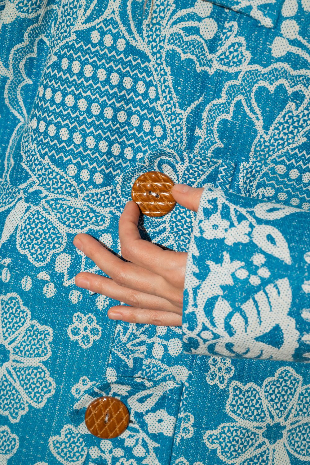 Куртка Soeurs с Коричневыми Пуговицами синяя