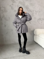 Куртка весенняя удлиненная с капюшоном