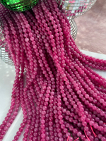 Нить бусин из тонированного кварца 6,4мм, гладкие