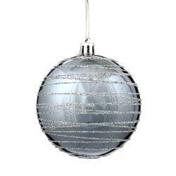 GAEM Набор из 12шт, Украшение новогоднее Шар "Спираль серебристая", D10 см, L44 W33 H11 см