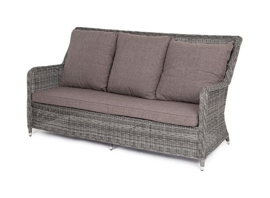 "Гляссе" диван трехместный из искусственного ротанга, цвет графит