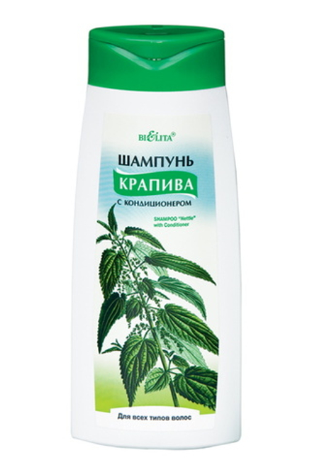 Шампунь "Крапива" с кондиционером для всех типов волос 480мл Белита