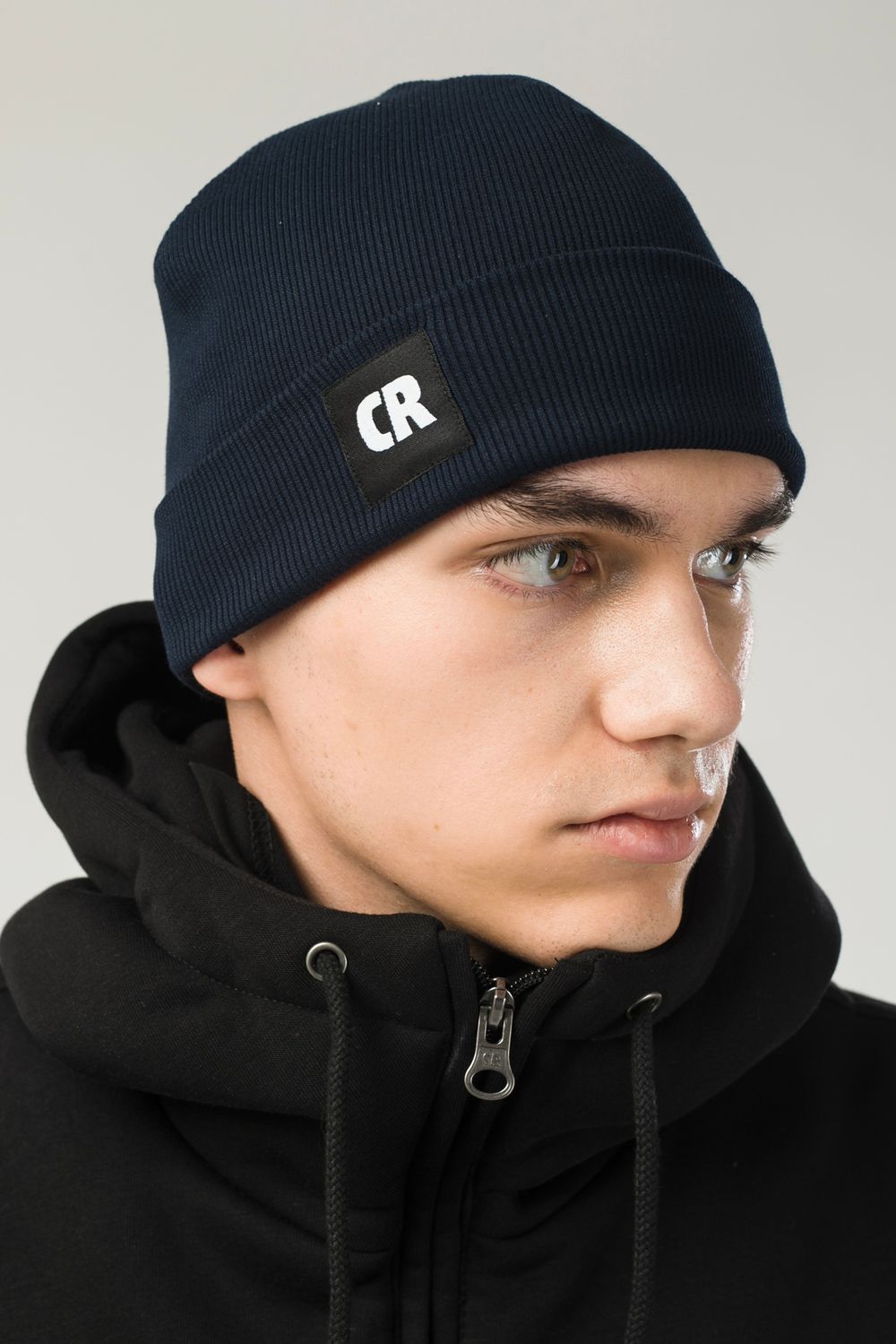 Шапка Двуслойная Fat Beanie Синяя Чернильная