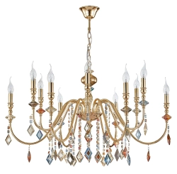 Люстра Crystal Lux MERCEDES SP6+6 GOLD/COLOR