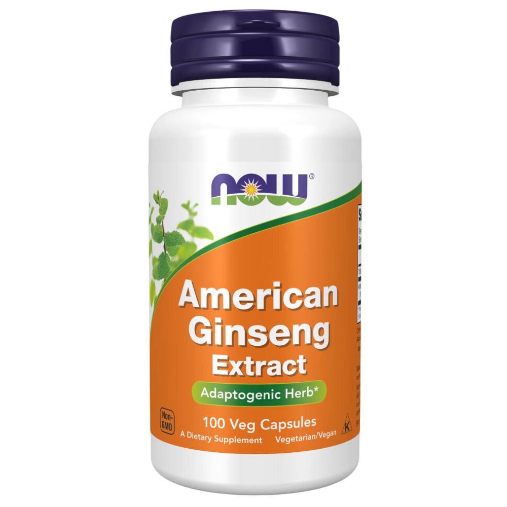 Now Foods American Ginseng 500 mg 100 veg capsules, Корень женьшеня американского, Женьшень