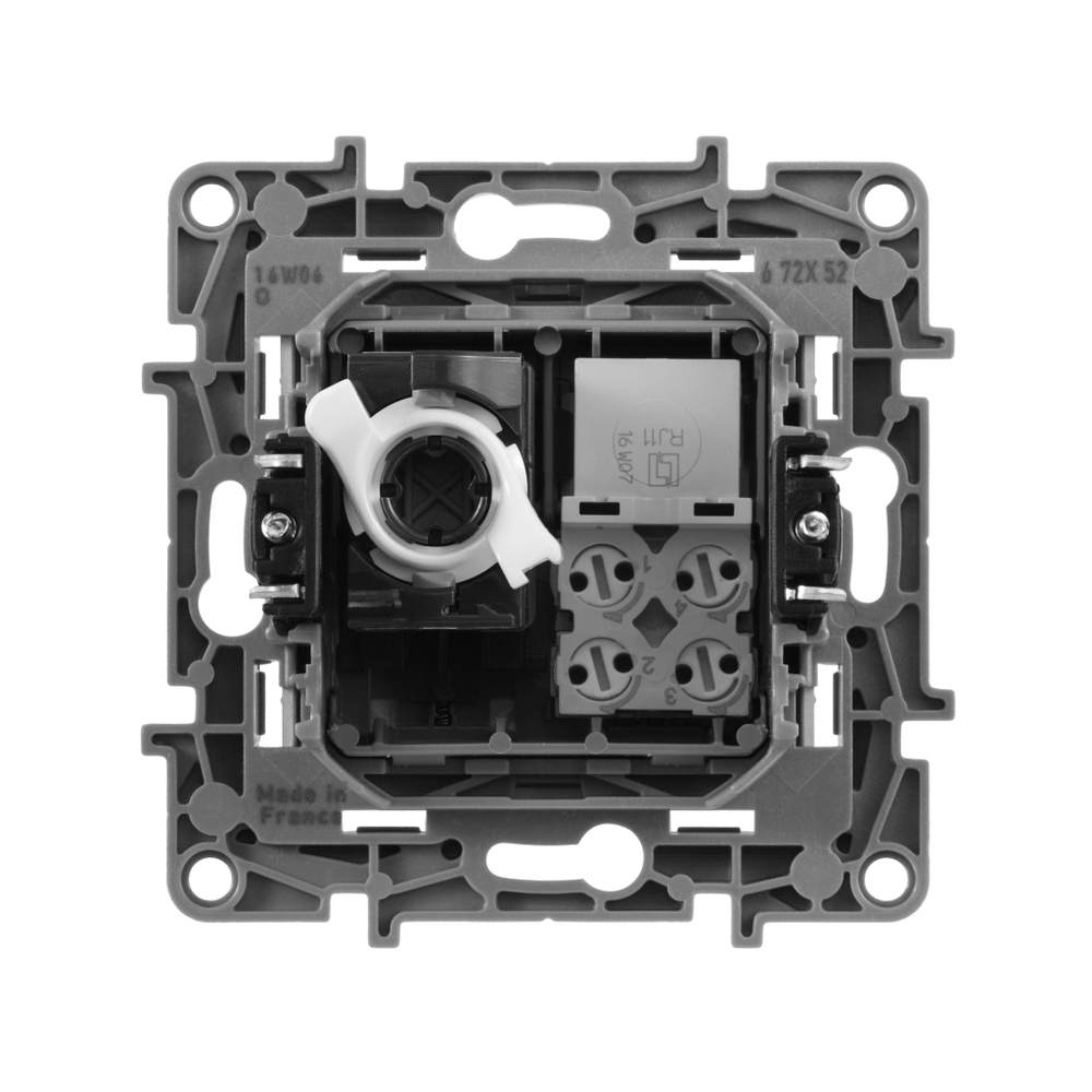 Розетка двойная RJ11+RJ45 категория 5e UTP алюминий ETIKA Legrand