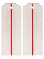 Погоны белые с 1 красным просветом (на пластике)