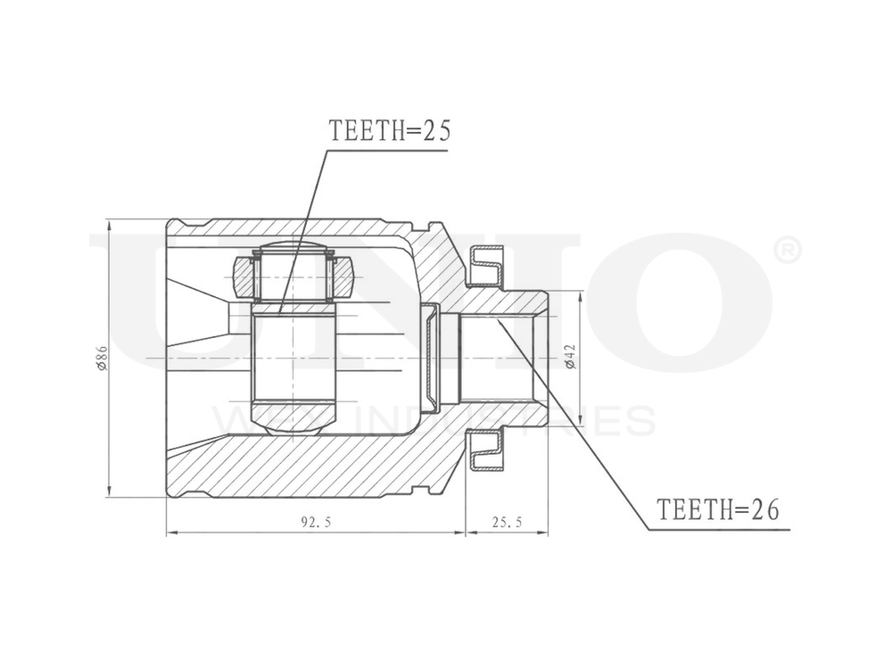 ШРУС внутренний правый UNIO CVJ-30182