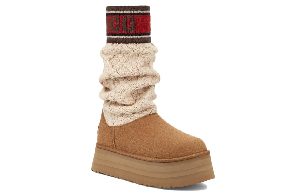UGG Classic Sweater Letter Boot Chestnut Women"s