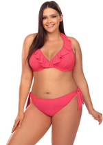 Кокетливый раздельный купальник plus size (Размер: 95C/46) (Цвет: розовый)