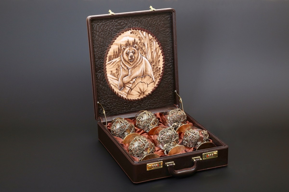 Набор бокалов «Охота Элит» 6 шт. в подарочном кейсе с художественным оформлением