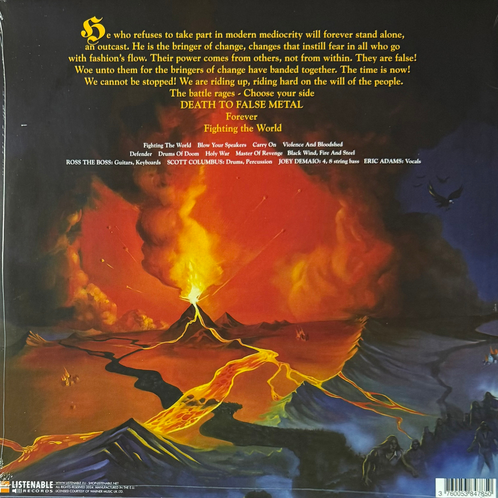 Виниловая пластинка Manowar ‎– Fighting The World LP Blue