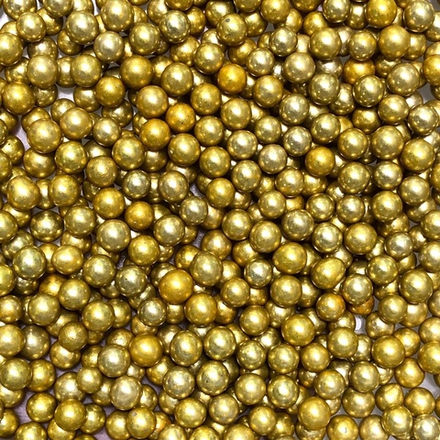 Посыпка кондитерская "Бусы золотые 8мм" 50г
