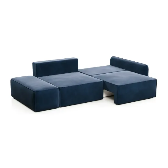 ПОРТЛЕНД Диван прямой с банкеткой синий