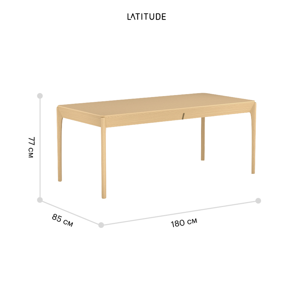 Стол обеденный aska, 85х180 см, ясень