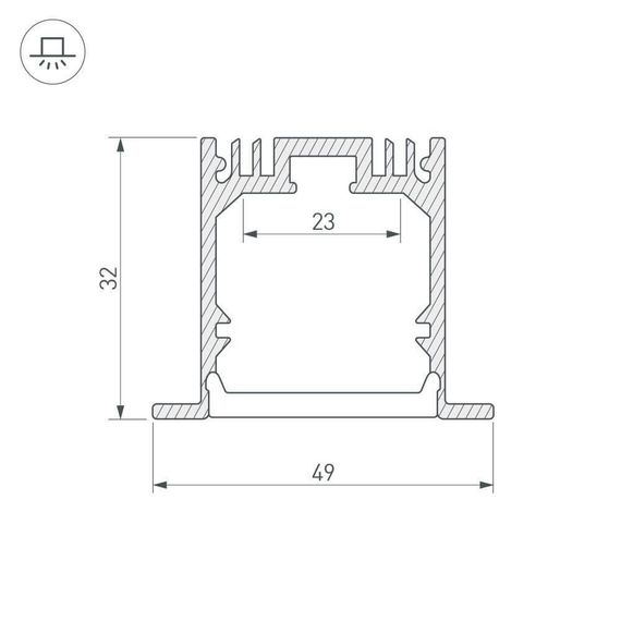 Профиль Arlight SL-LINIA49-F-2000 ANOD 019313
