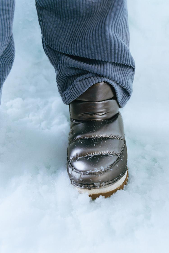 ZARA НЕЙЛОНОВЫЕ ЗИМНИЕ БОТИНКИ, СЕРЕБРЯНЫЙ