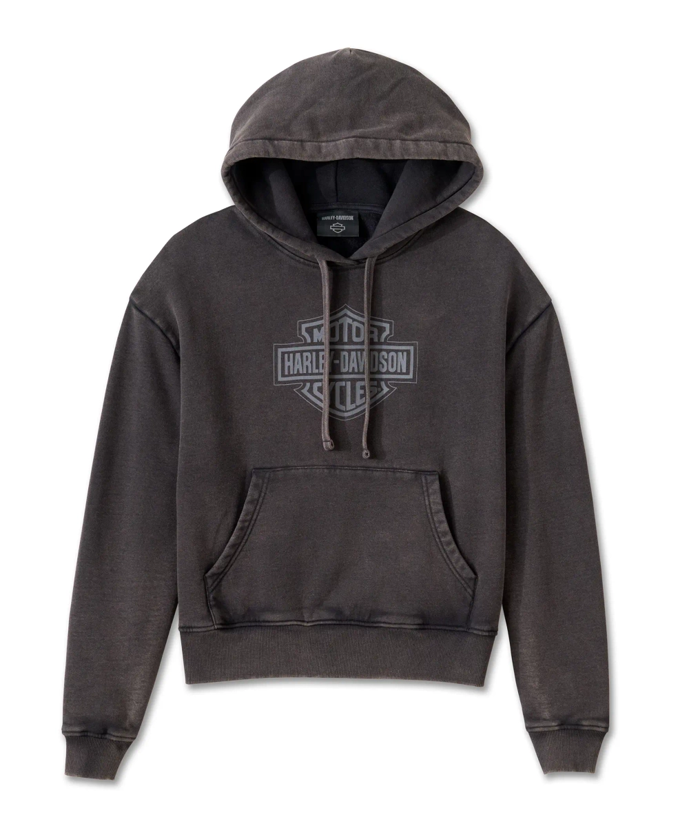 Толствка Women´s Hoodie Oversized Washed Bar & Shield Black Harley-Davidson