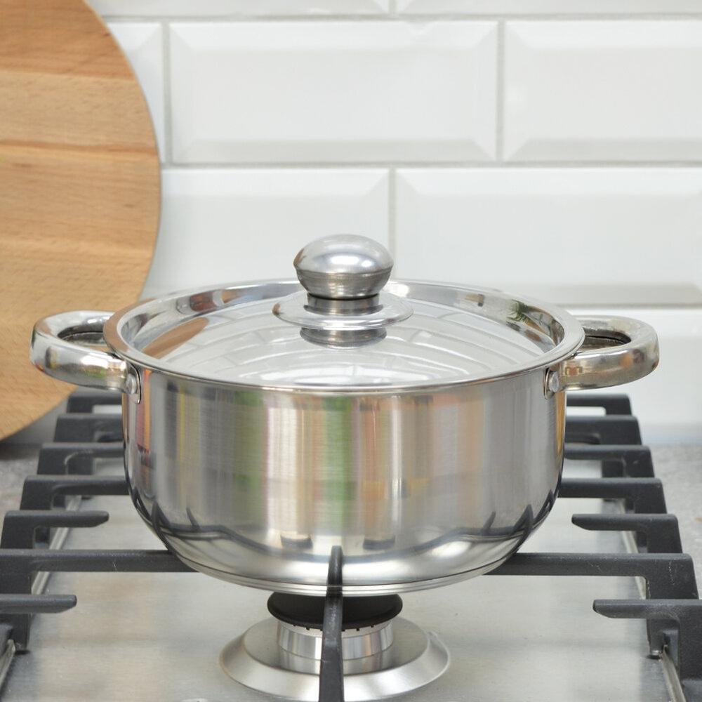 Кастрюля 1,9л 20см из нержавеющей стали, индукционное дно